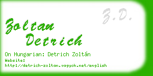 zoltan detrich business card