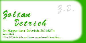 zoltan detrich business card